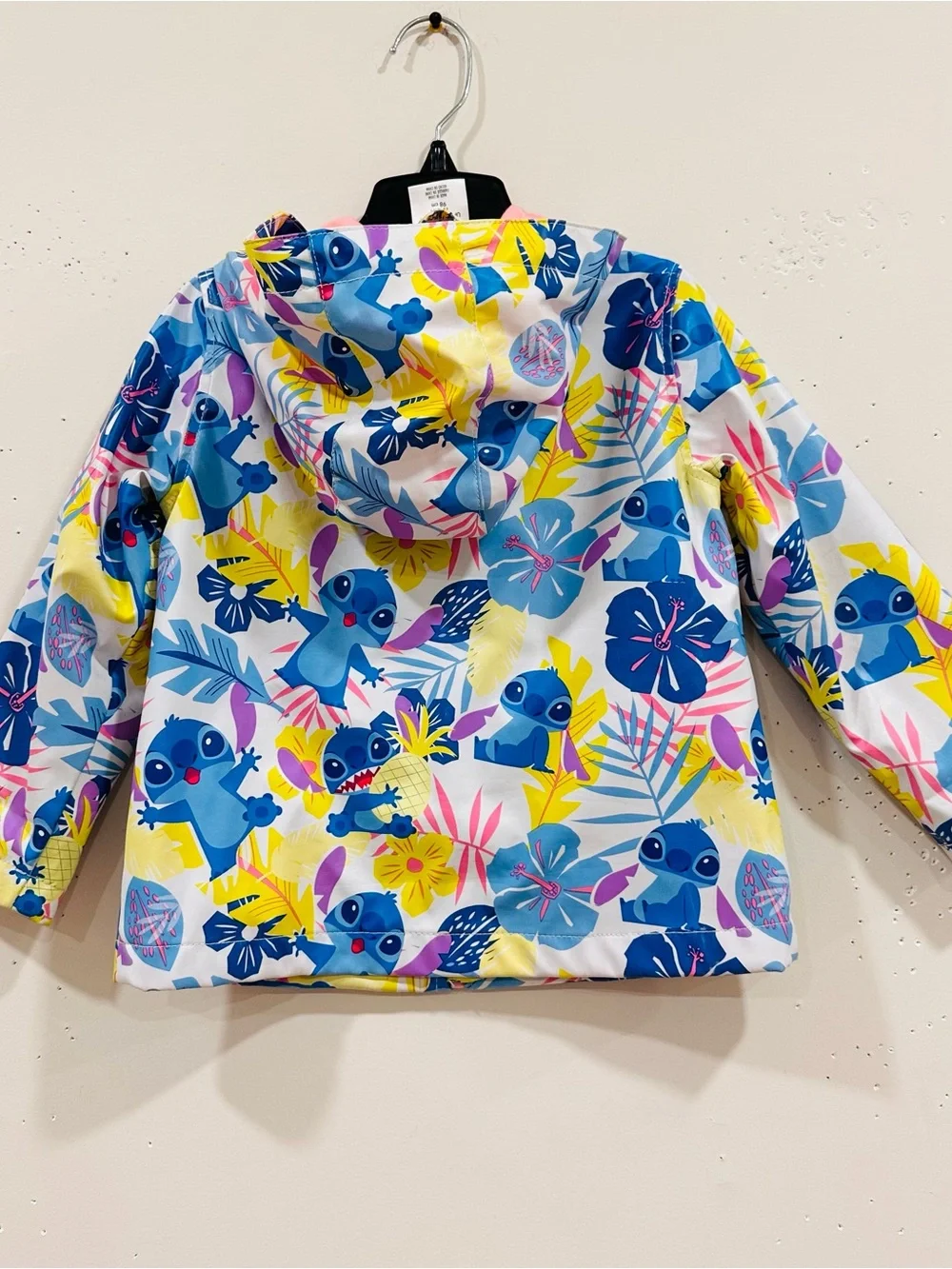 Disney Collection Lilo & Stitch Girls Hooded Rain Jacket Coat Size 3 / 3T